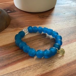 Blue Sea Glass Kendley bracelet (1) by Bourbon & Boweties